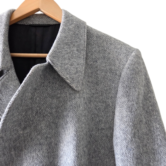 McGregor Women's Coat Gray Size EU 42 US XL Wool Belted Pockets Button Down - Picture 5 of 15